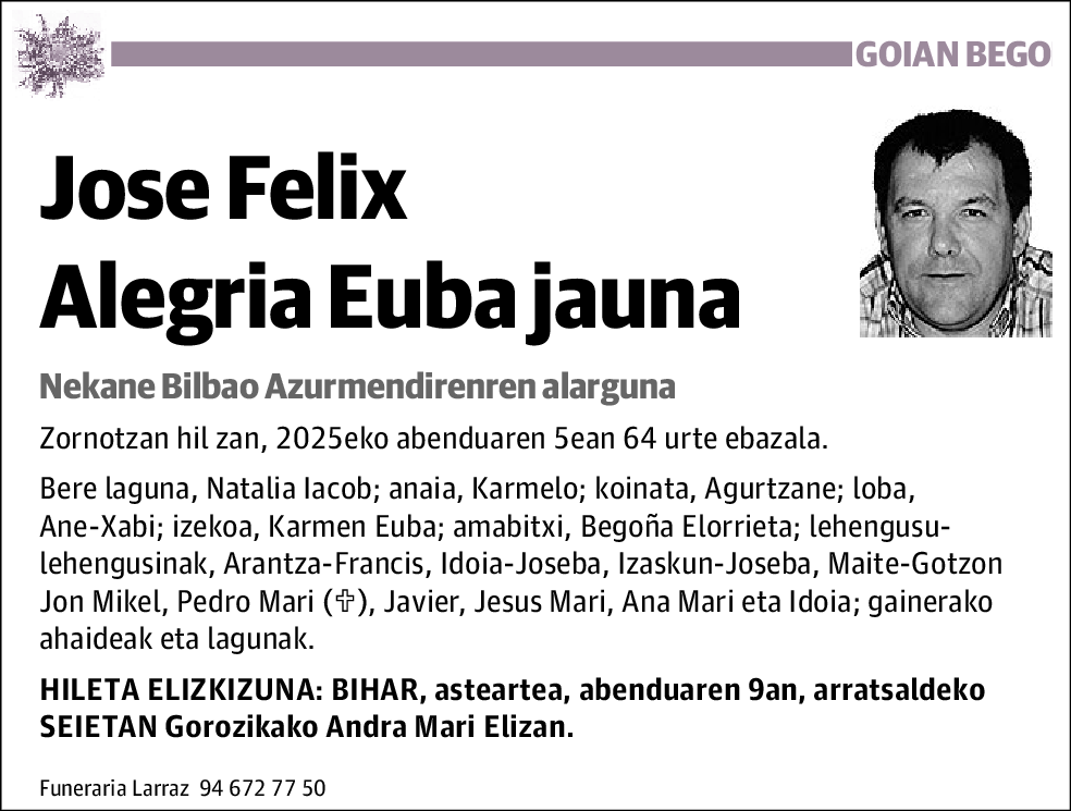 Jose Felix Alegria Euba