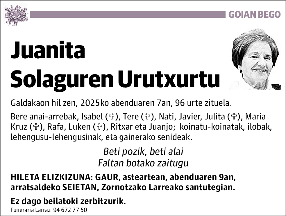 Juanita Solaguren Urutxurtu