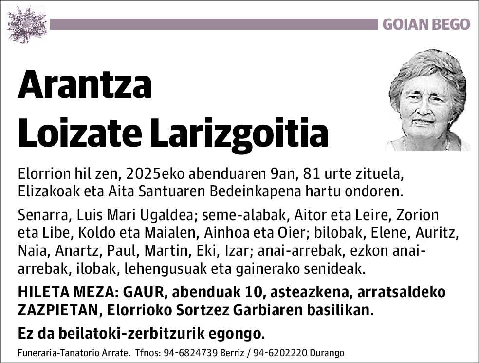 Arantza Loizate Larizgoitia