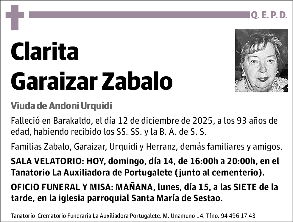 Clarita Garaizar Zabalo