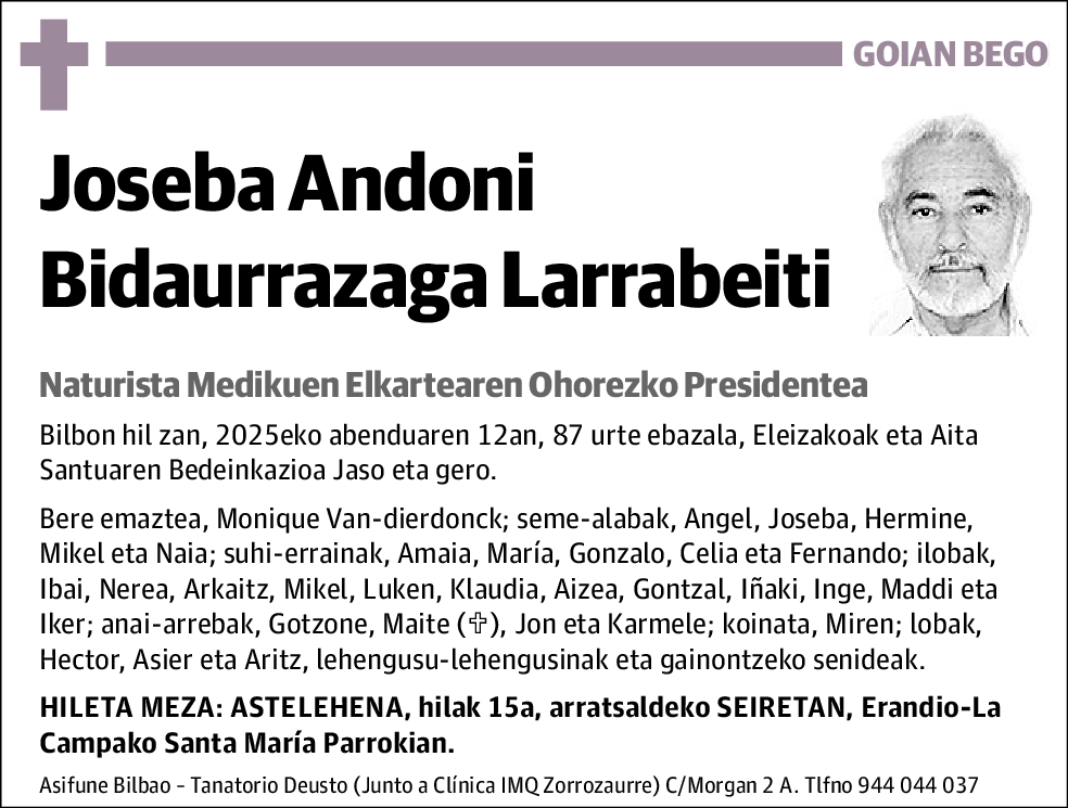 Joseba Andoni Bidaurrazaga Larrabeiti