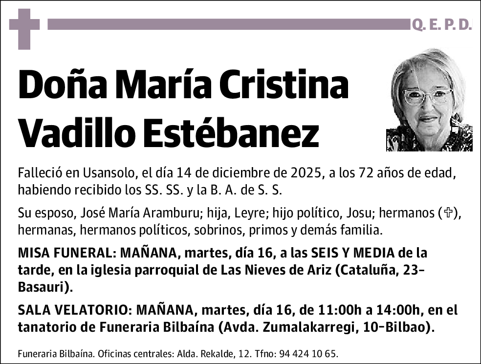 María Cristina Vadillo Estébanez