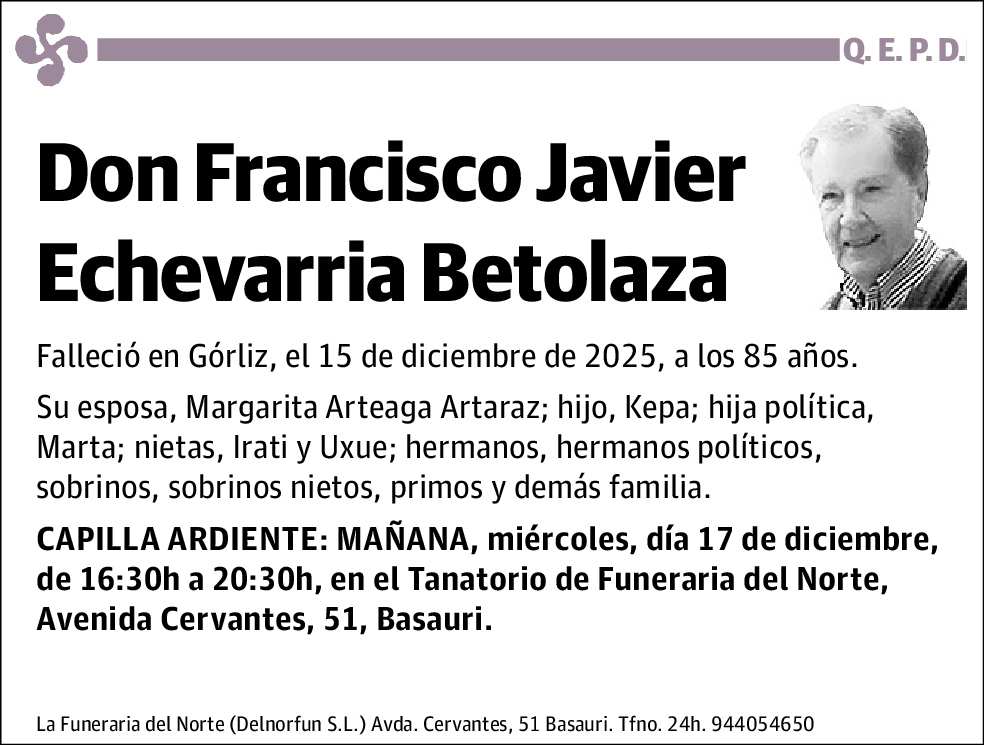 Francisco Javier Echevarria Betolaza