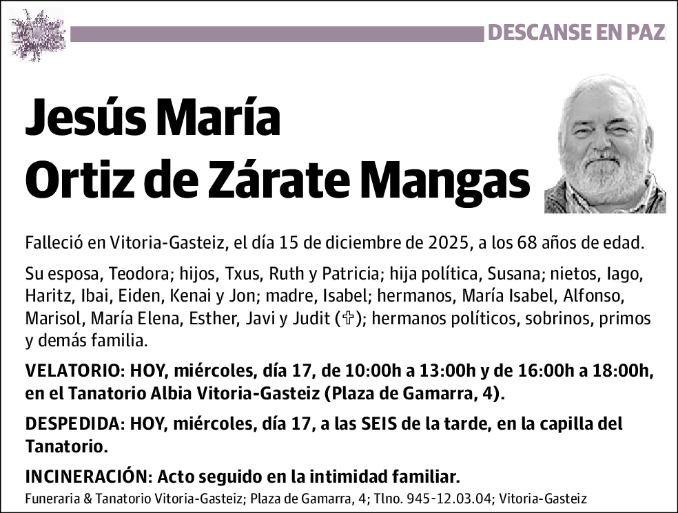 Jesús María Ortiz de Zárate Mangas