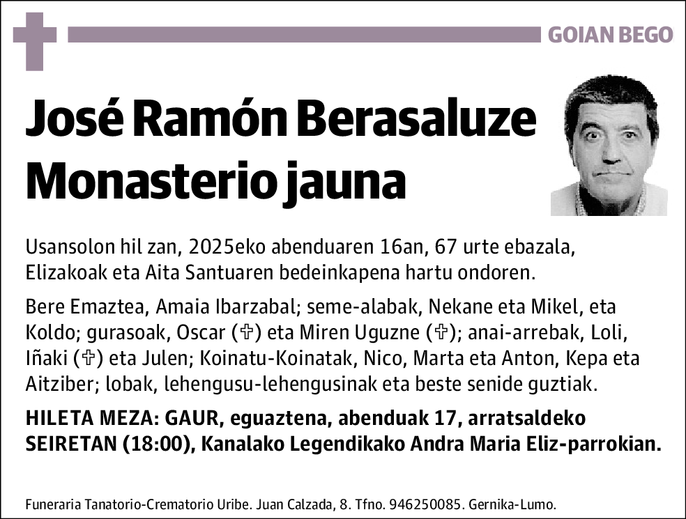 José Ramón Berasaluze Monasterio