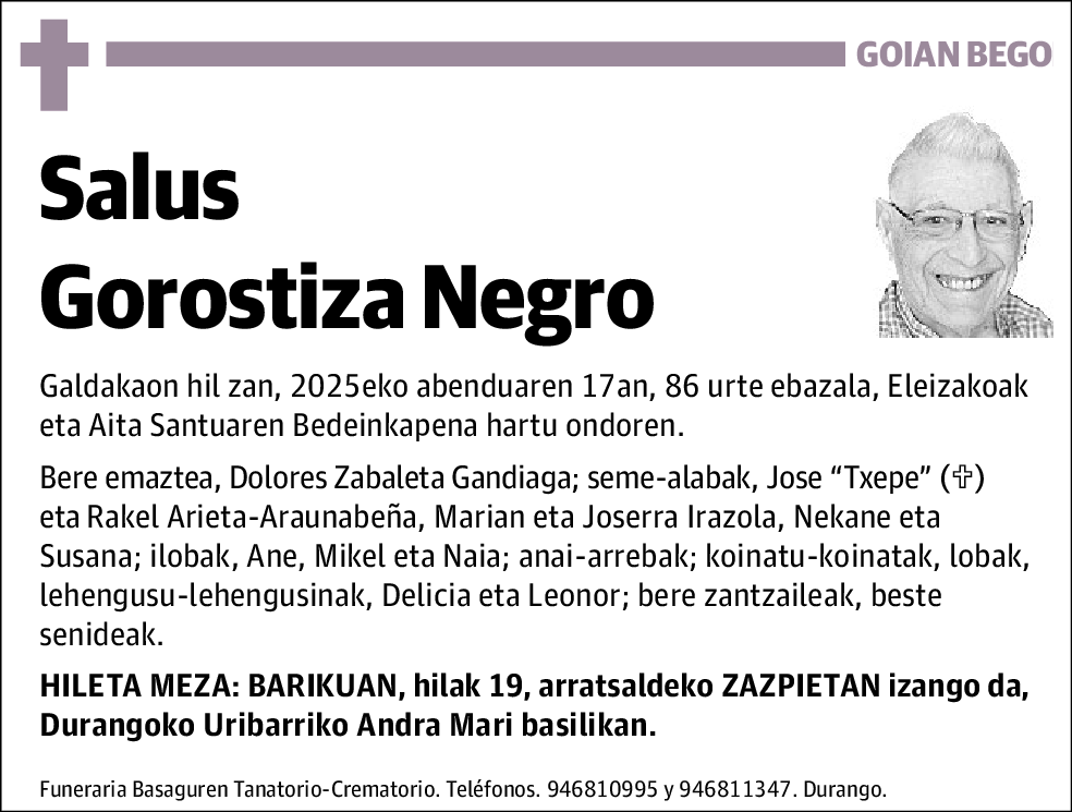 Salus Gorostiza Negro