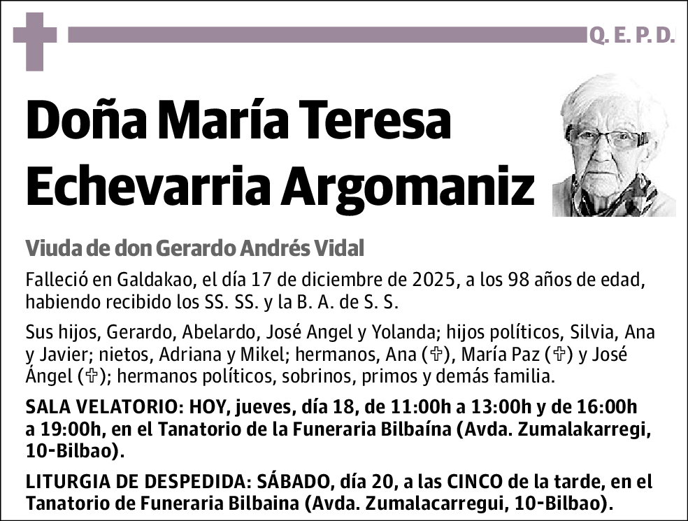 María Teresa Echevarria Argomaniz
