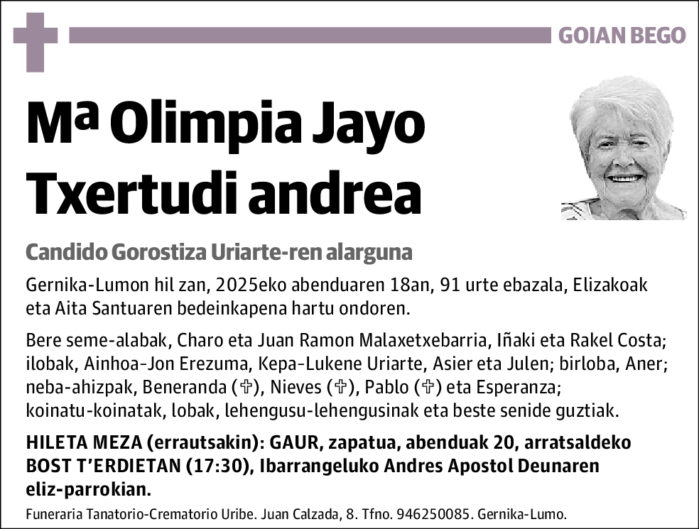 Mª Olimpia Jayo Txertudi