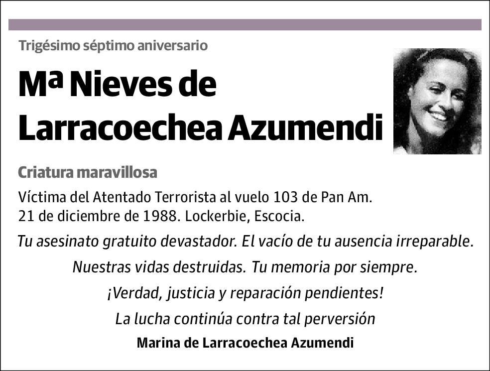 Mª Nieves de Larracochea Azumendi
