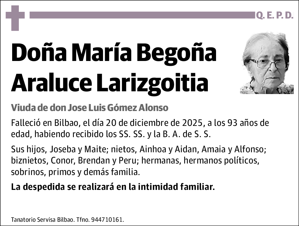 María Begoña Araluce Larizgoitia