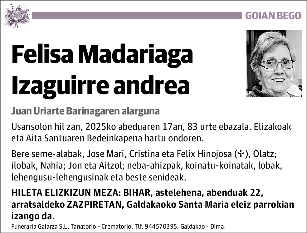 Felisa Madariaga Izaguirre