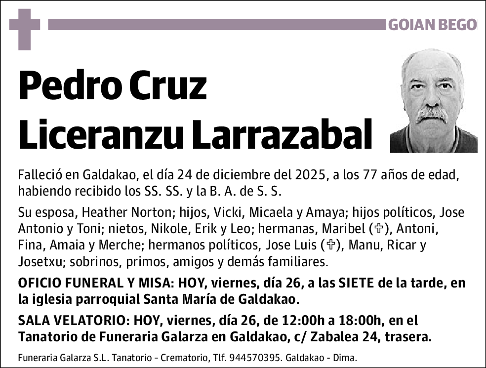 Pedro Cruz Liceranzu Larrazabal