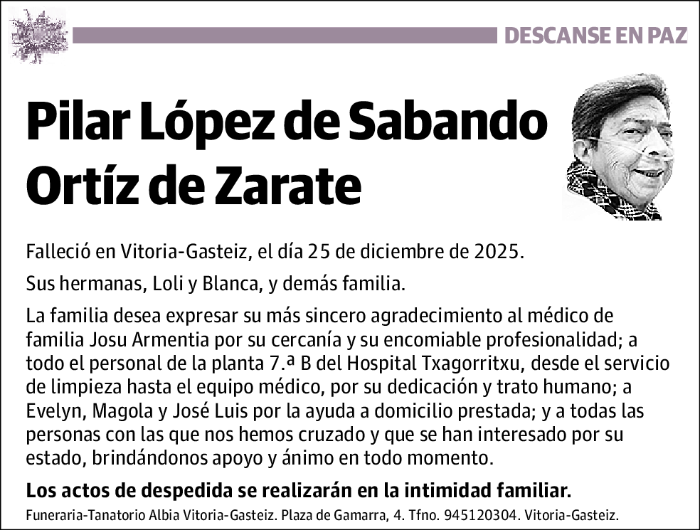 Pilar López De Sabando Ortíz De Zarate