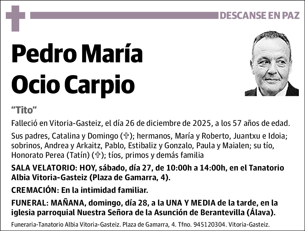 Pedro María Ocio Carpio