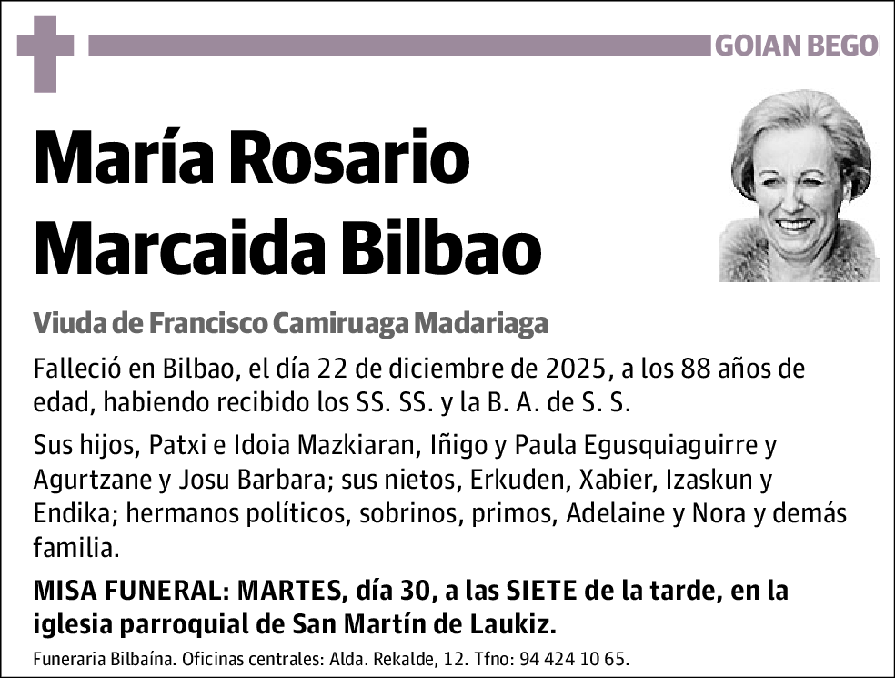 María Rosario Marcaida Bilbao