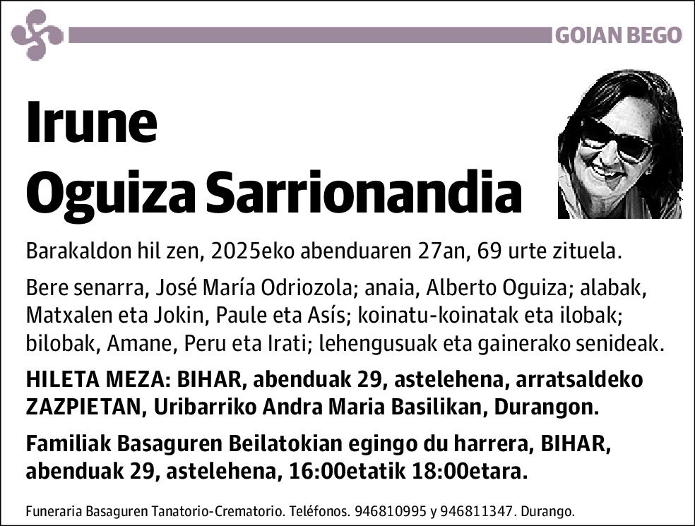 Irune Oguiza Sarrionandia
