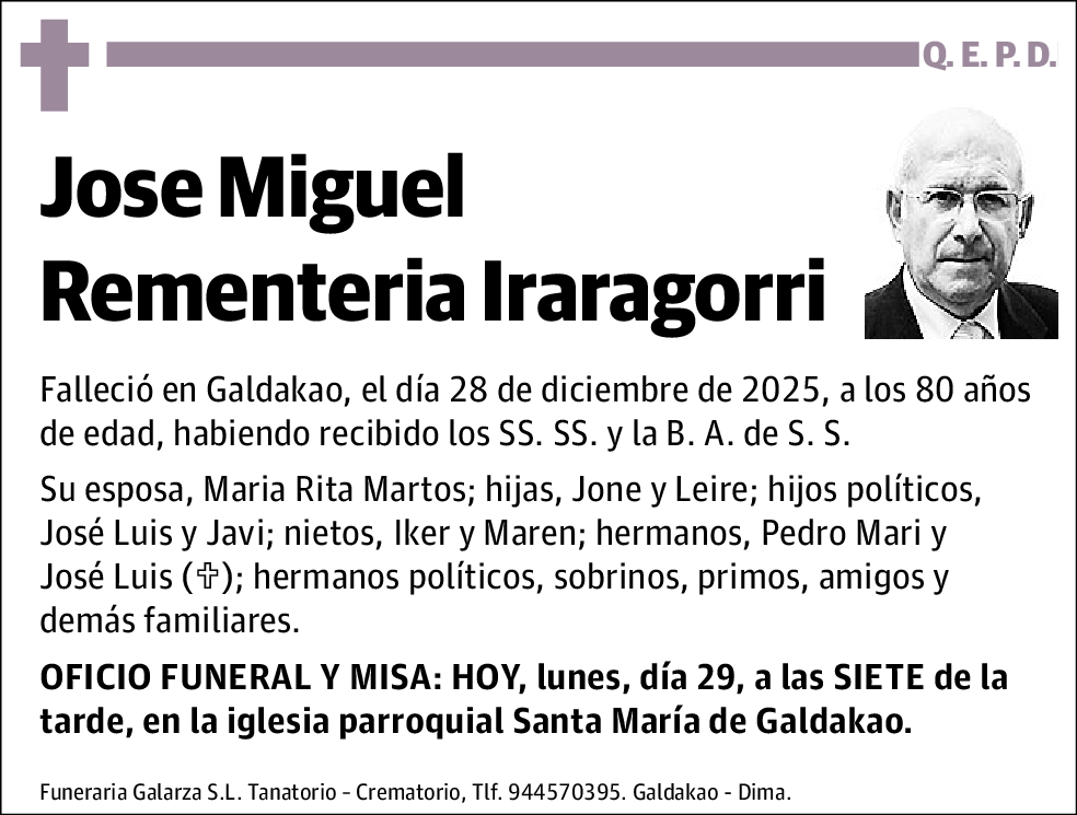 Jose Miguel Rementeria Iraragorri