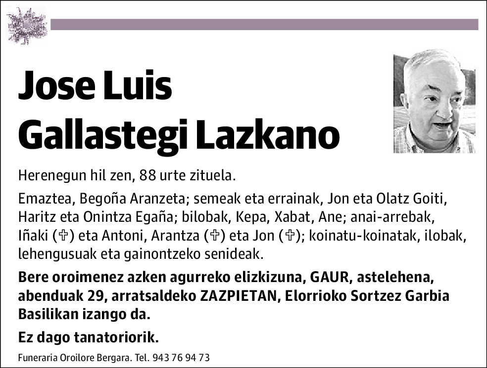 Jose Luis Gallastegi Lazkano