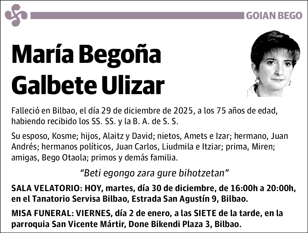 María Begoña Galbete Ulizar