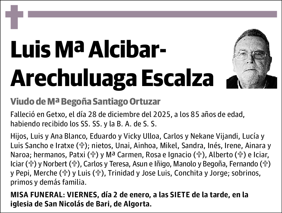 Luis Mª Alcibar-Arechuluaga Escalza