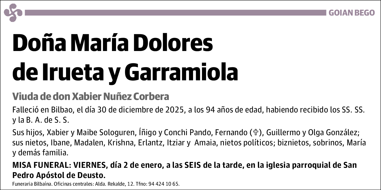 María Dolores de Irueta y Garramiola
