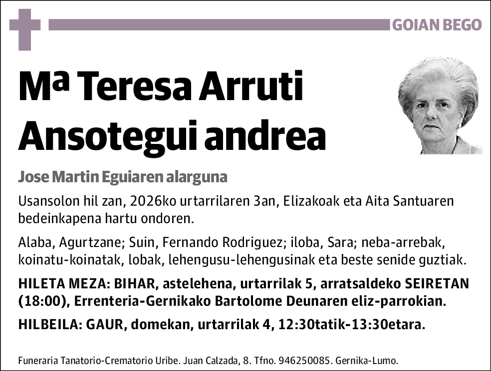 Mª Teresa Arruti Ansotegui