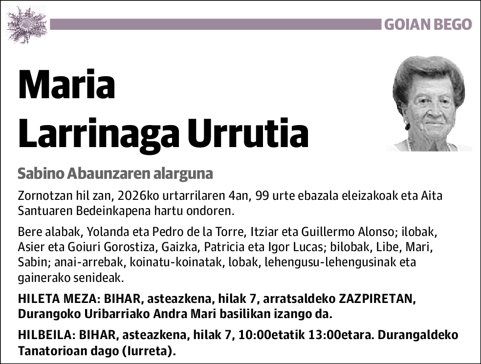 Maria Larrinaga Urrutia