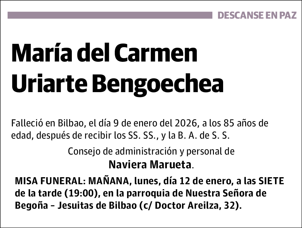 María Del Carmen Uriarte Bengoechea