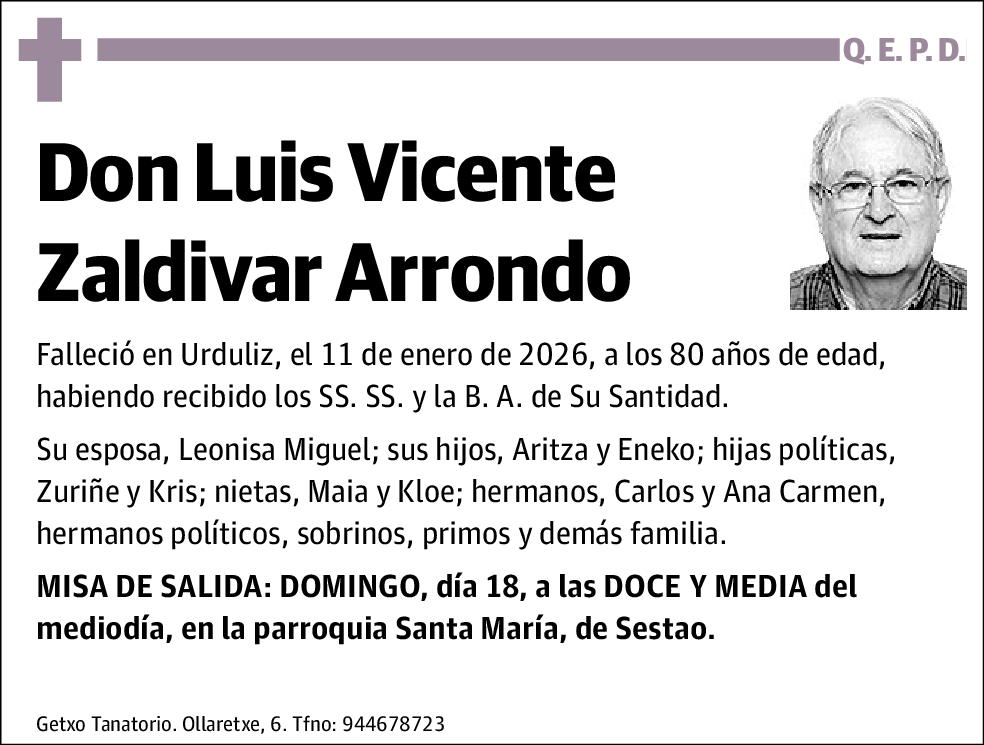 Luis Vicente Zaldivar Arrondo