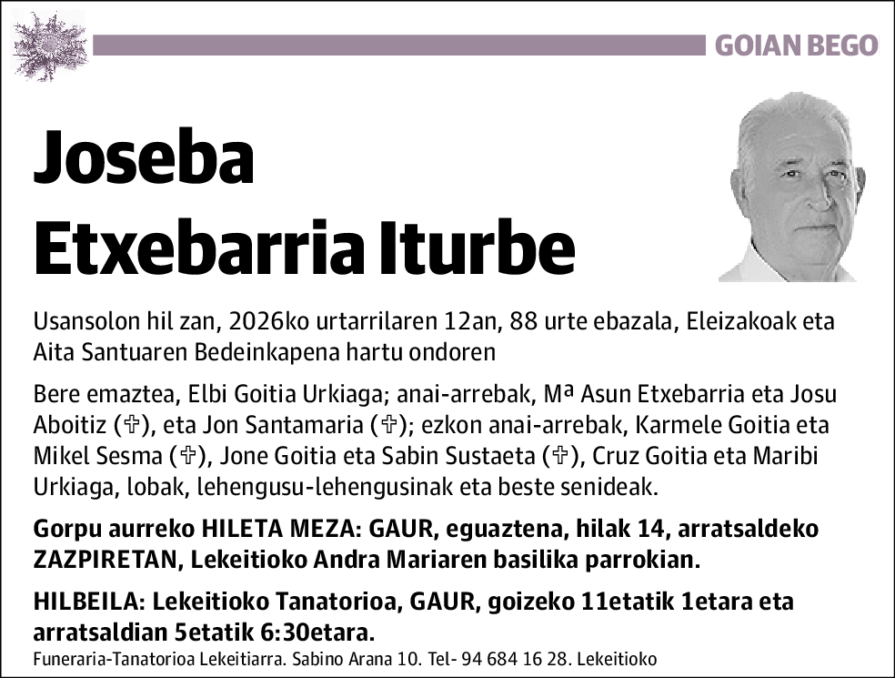 Joseba Etxebarria Iturbe