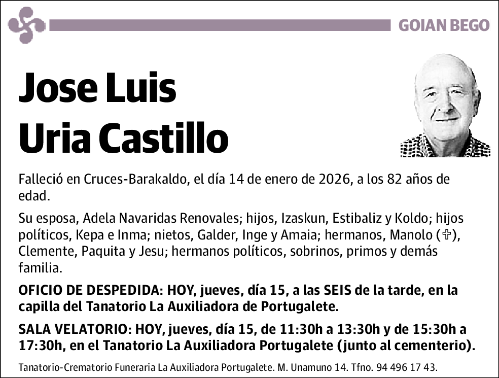 Jose Luis Uria Castillo