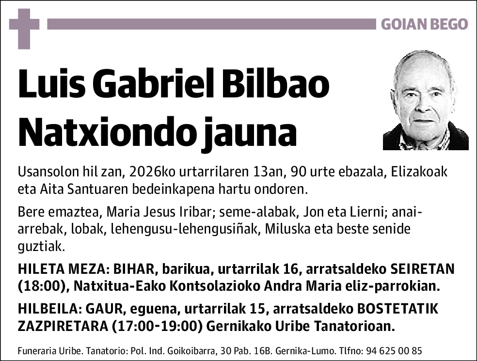 Luis Gabriel Bilbao Natxiondo