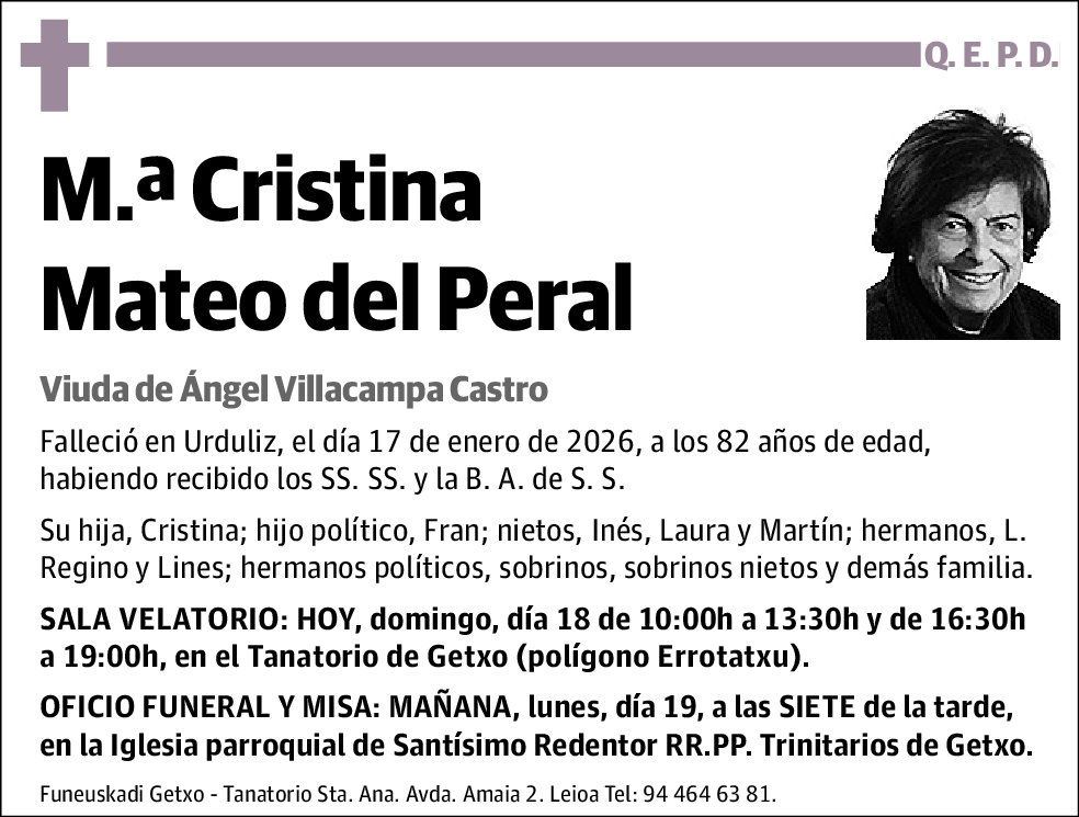 M.ª Cristina Mateo del Peral