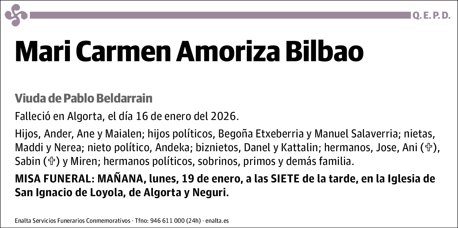 Mari Carmen Amoriza Bilbao
