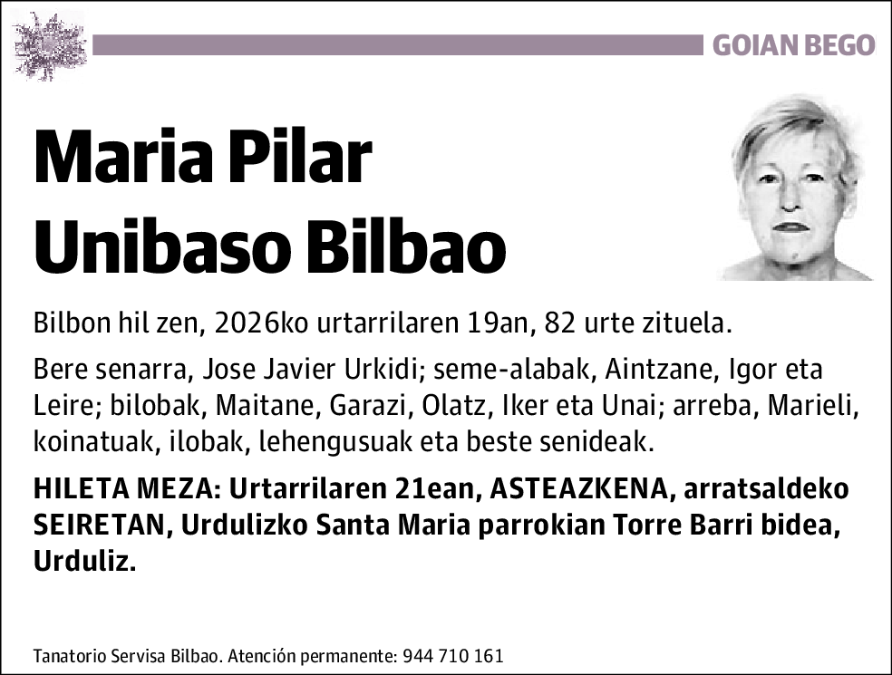 María Pilar Unibaso Bilbao