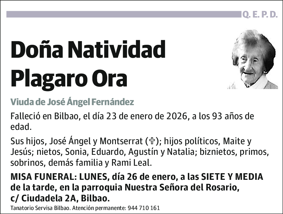 Natividad Plagaro Ora