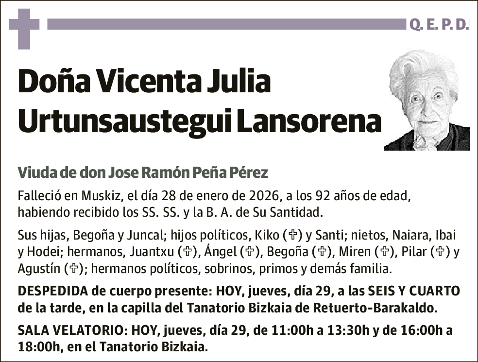 Vicenta Julia Urtunsaustegui Lansorena