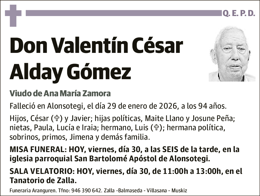 Valentín César Alday Gómez