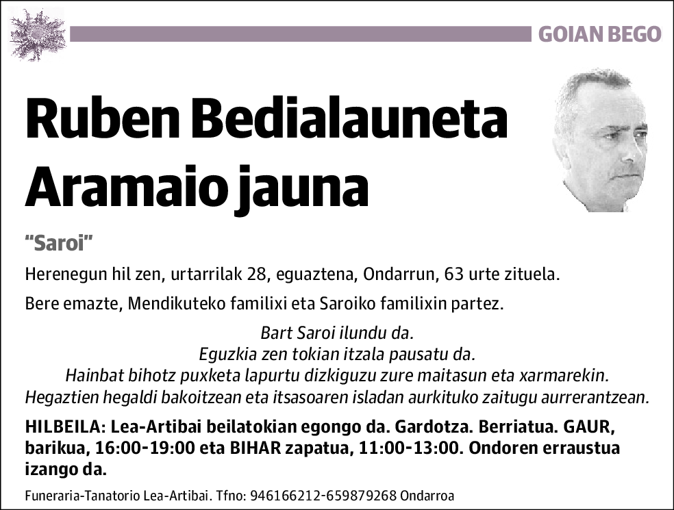 Ruben Bedialauneta Aramaio