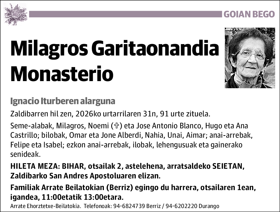 Milagros Garitaonandia Monasterio