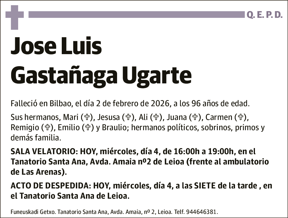 Jose Luis Gastañaga Ugarte