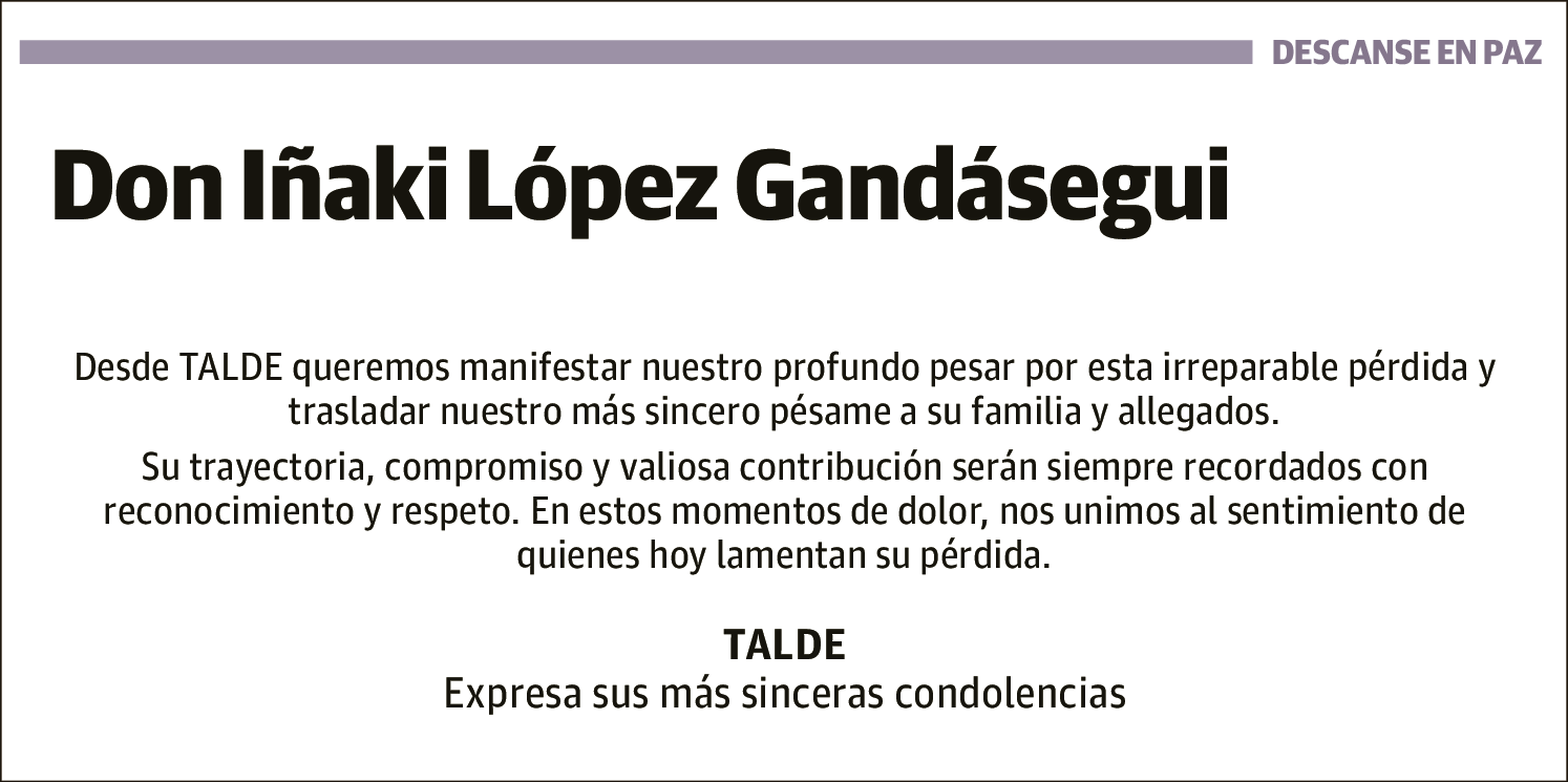 Don Iñaki López Gandásegui TALDE