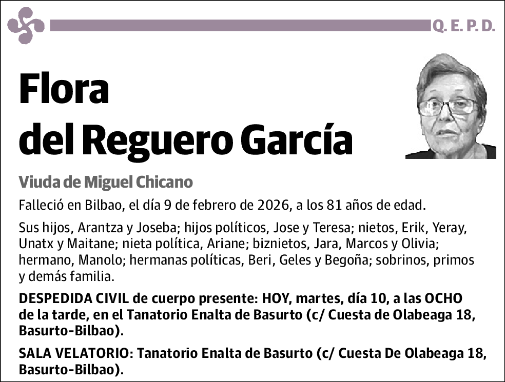 Maria Flora Del Reguero Garcia