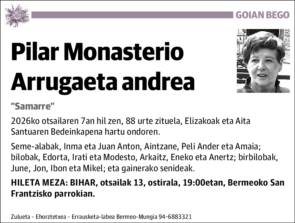 Pilar Monasterio Arrugaeta