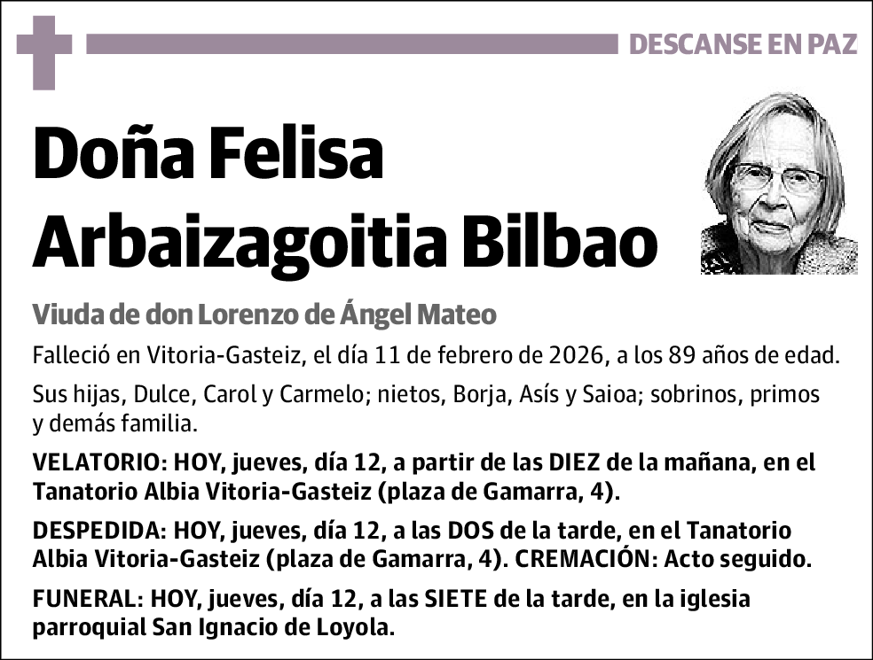 Felisa Arbaizagoitia Bilbao