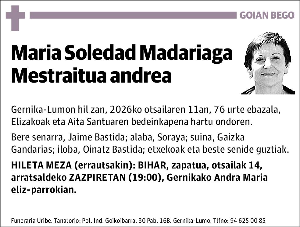 Maria Soledad Madariaga Mestraitua