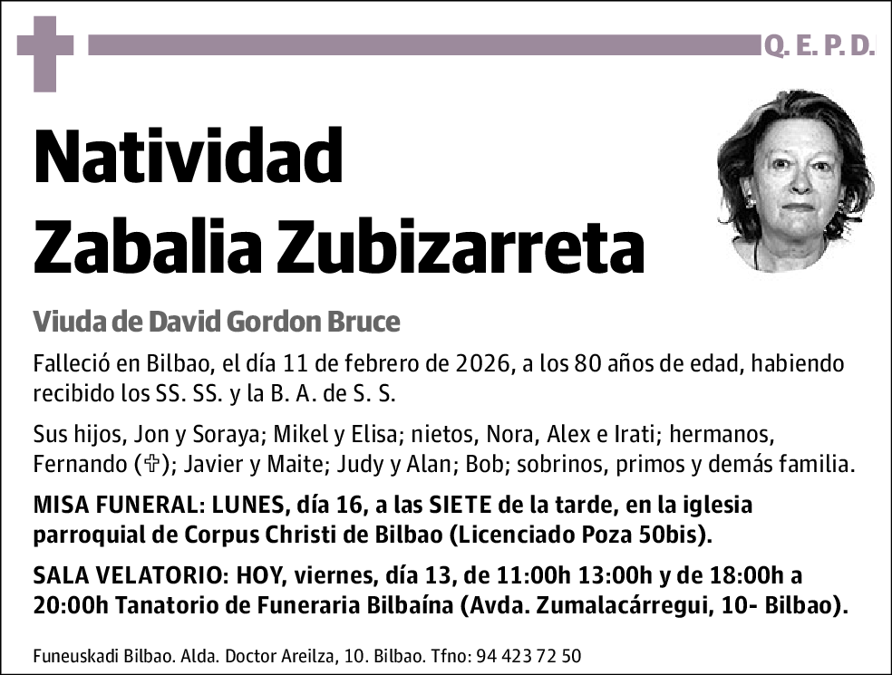 Natividad Zabalia Zubizarreta