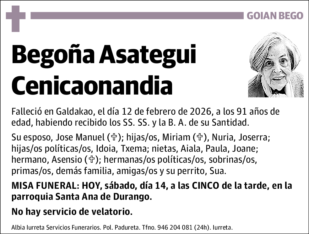 Begoña Asategui Cenicaonandia
