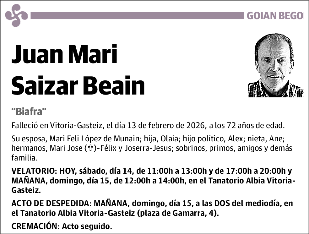 Juan Mari Saizar Beain