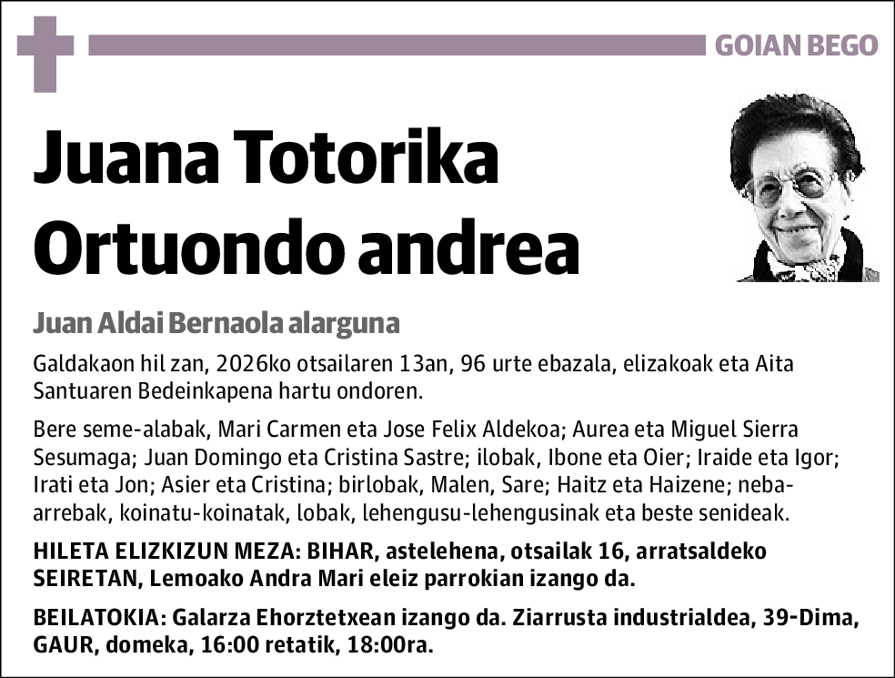 Juana Totorika Ortuondo